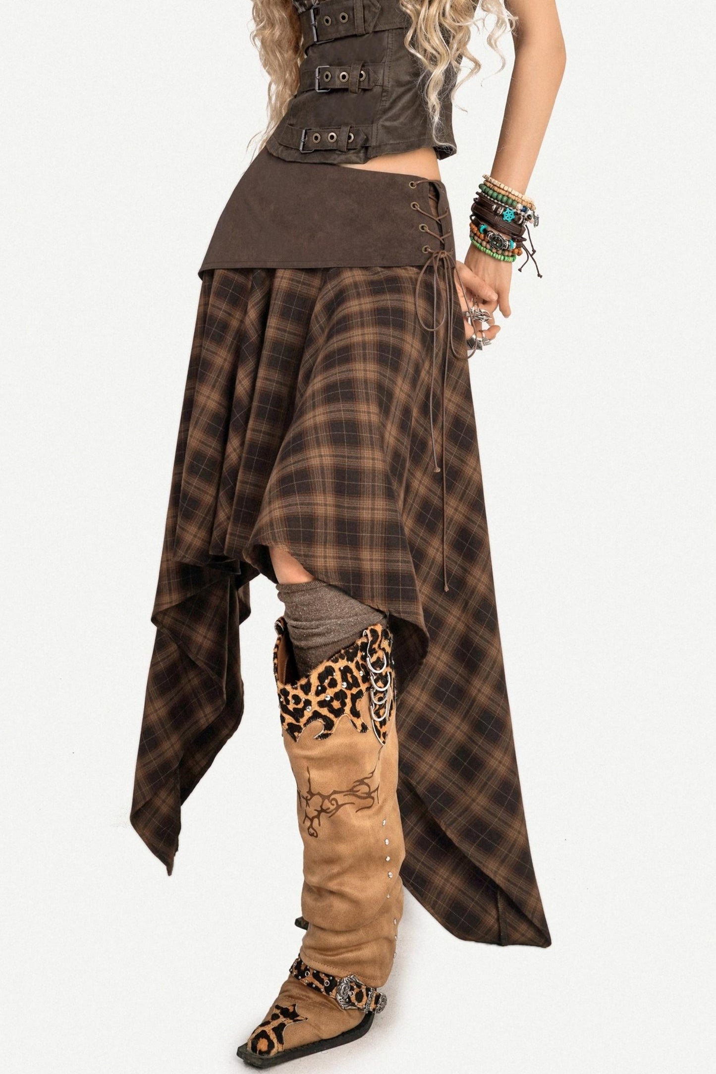 American Retro Plaid Skirt