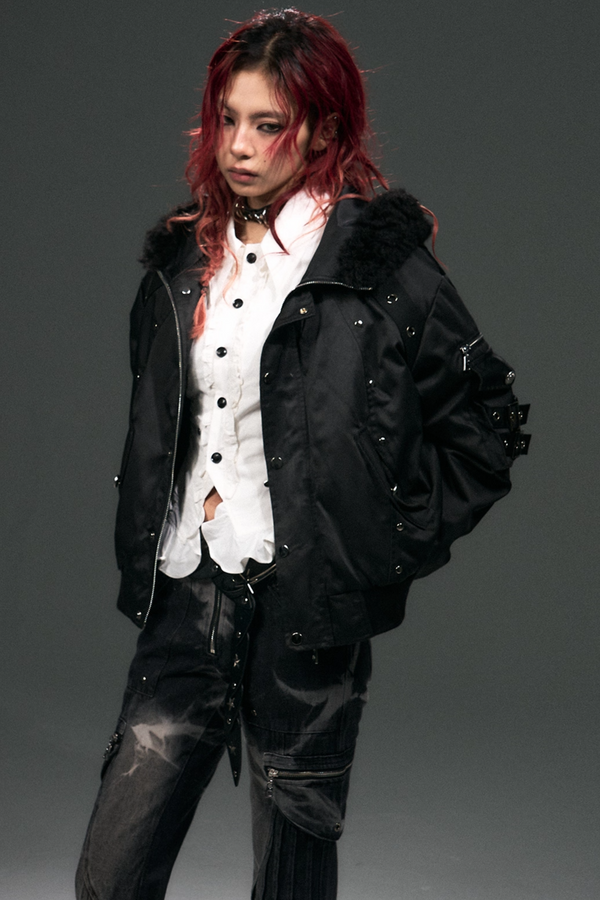 Hooded Fur Collar Jacket
