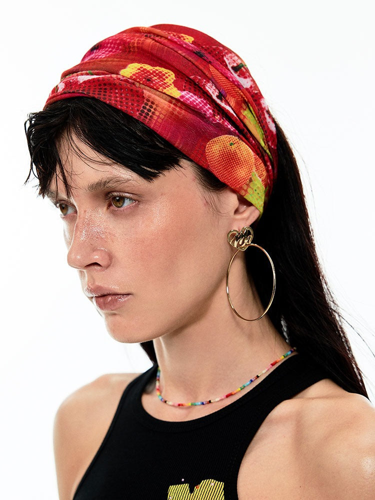 Summer Fruit Print Millennial Head Scarf/Tube Top