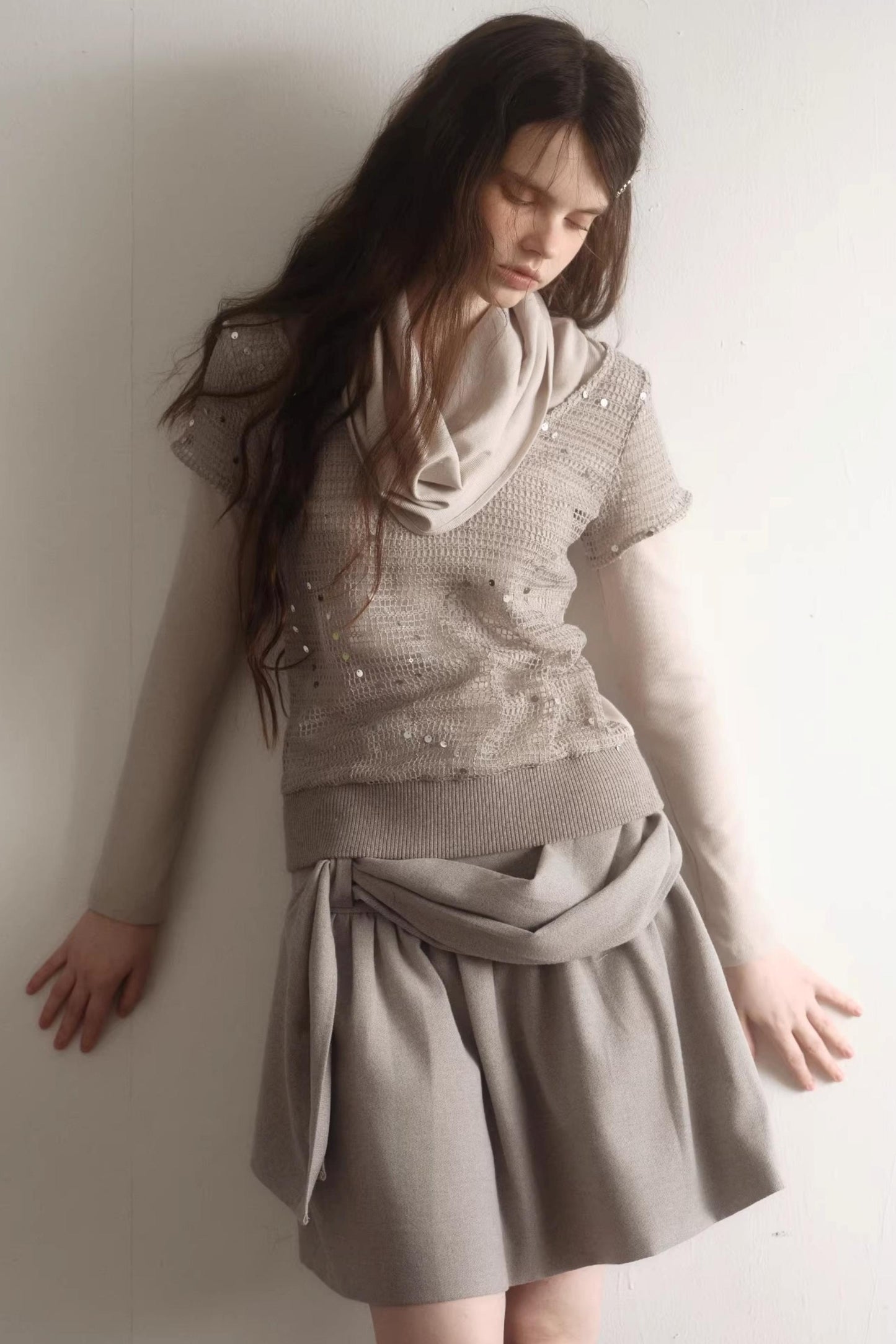 Misty Khaki Knit Top