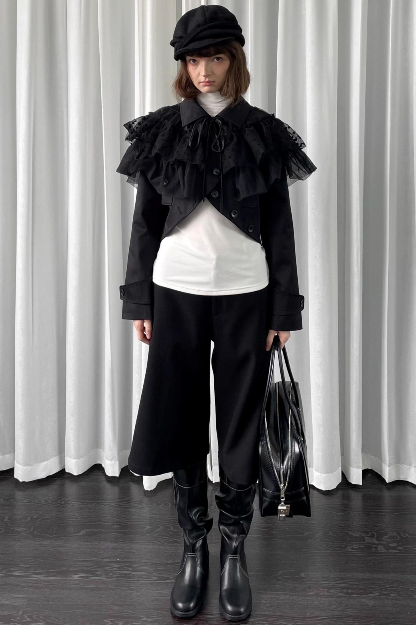 Deodorizing Mesh Lace-Up Shawl Cape