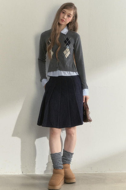 Vintage Rhombus Knit Sweater Top