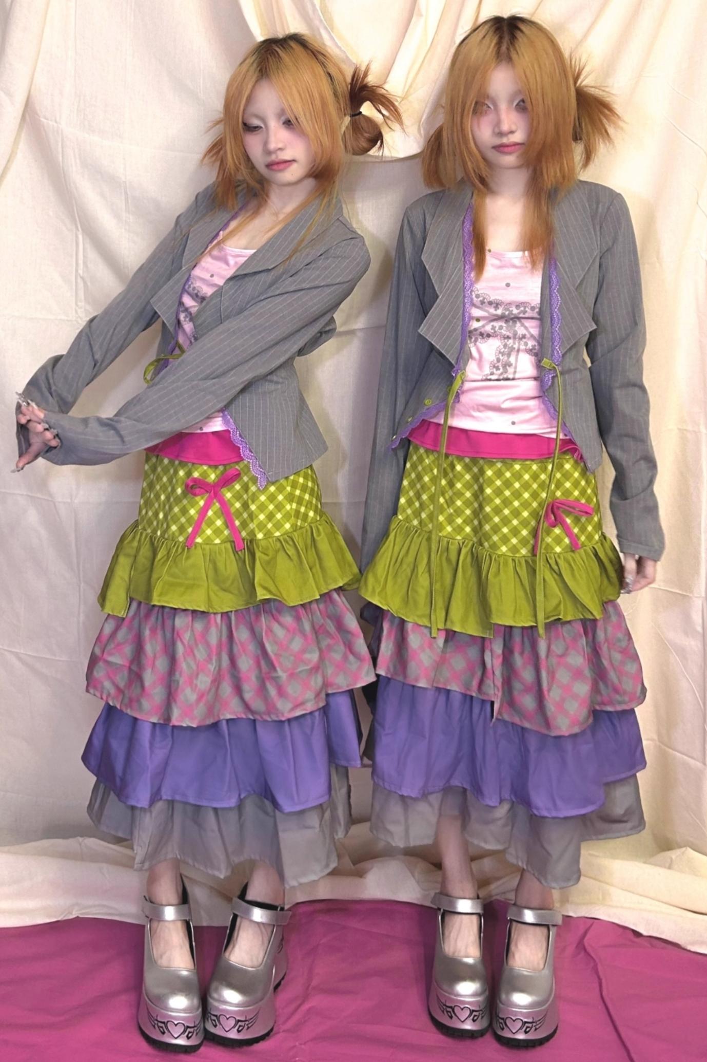 Original Striped Lace Gray Strappy Jacket