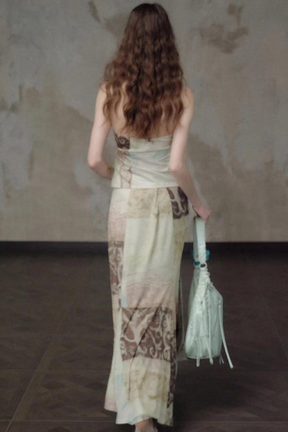 Artistic Jacquard Knit Skirt