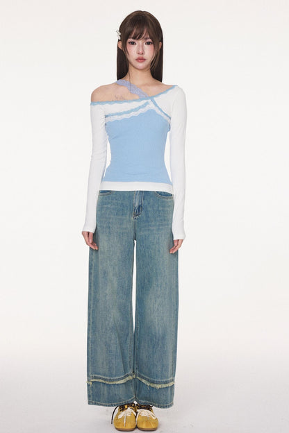 Retro Wash Casual Denim Pants