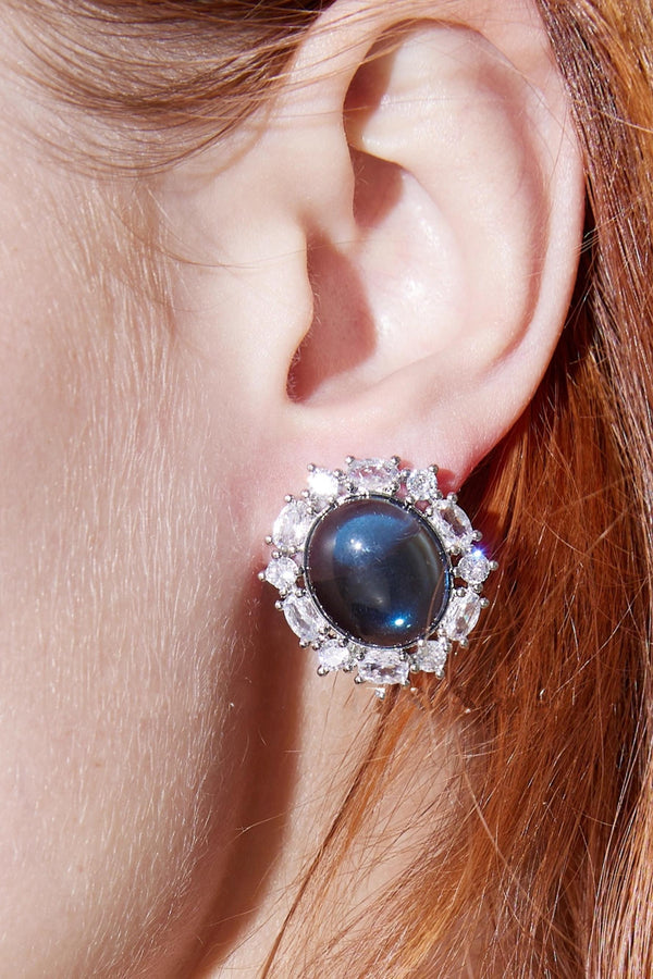 Royal Pavé Zircon Gradient Cats Eye Earrings