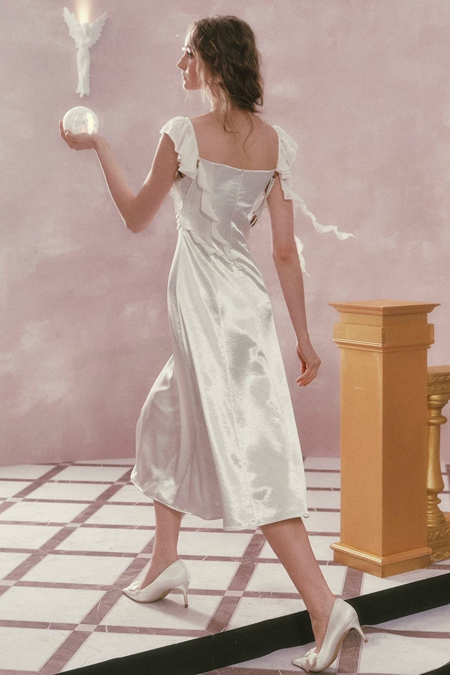 Pearlescent Satin Coronation Dress Set-Up