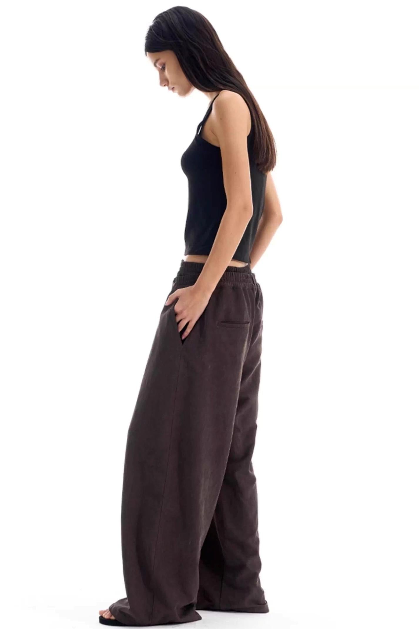 Double-Waist Pleated Pants