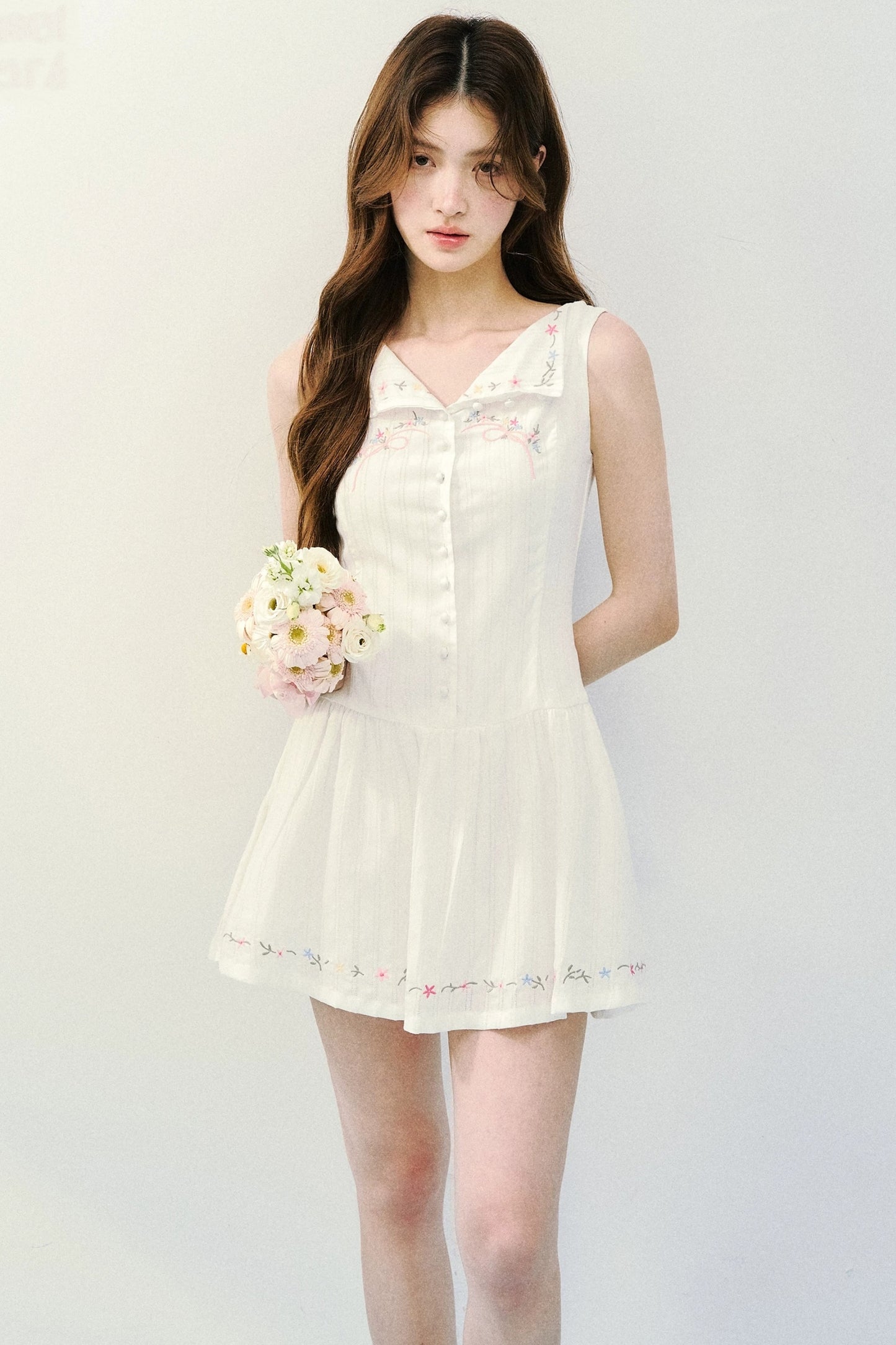 White Embroidered Summer Dress