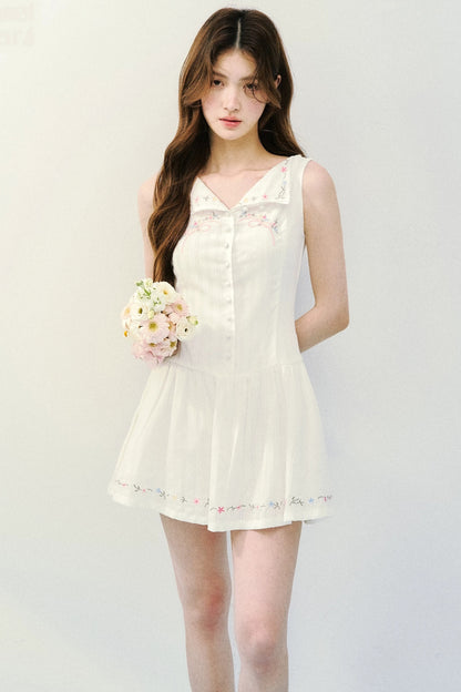 White Embroidered Summer Dress