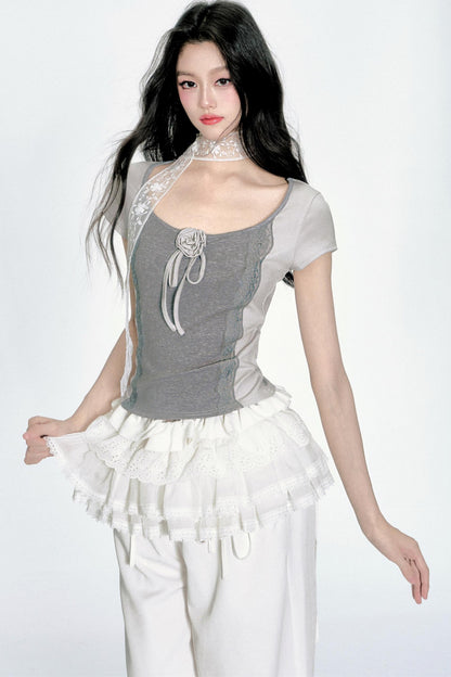 Color Clash Knit Tee