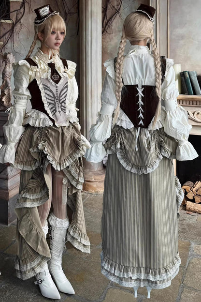 Beige Lace Trim Shirt