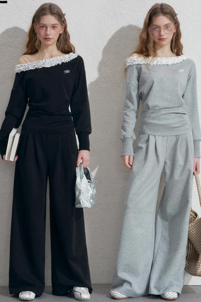 Empire Lace Top Two-Piece Set-Up