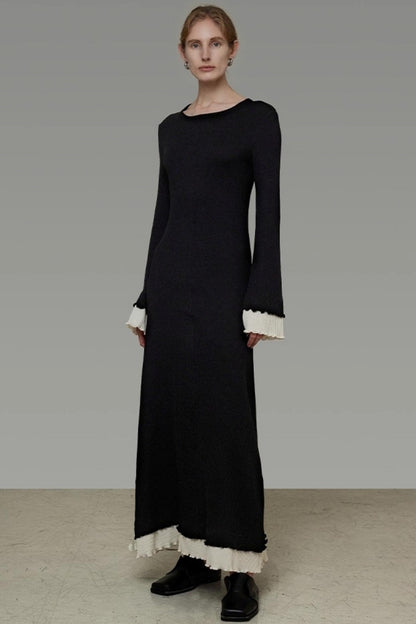 Flared Sleeve Slimming Dress