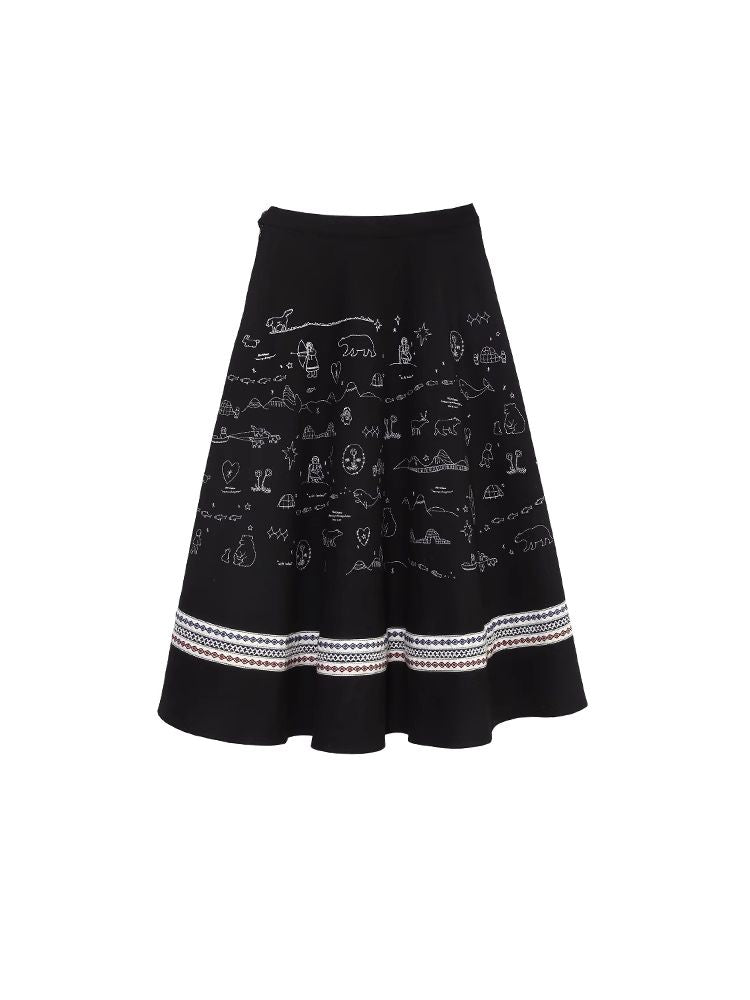 Embroidery / Printed Big Pendulum Skirt