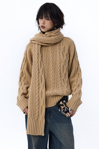 Retro Cable Loose Knitwear