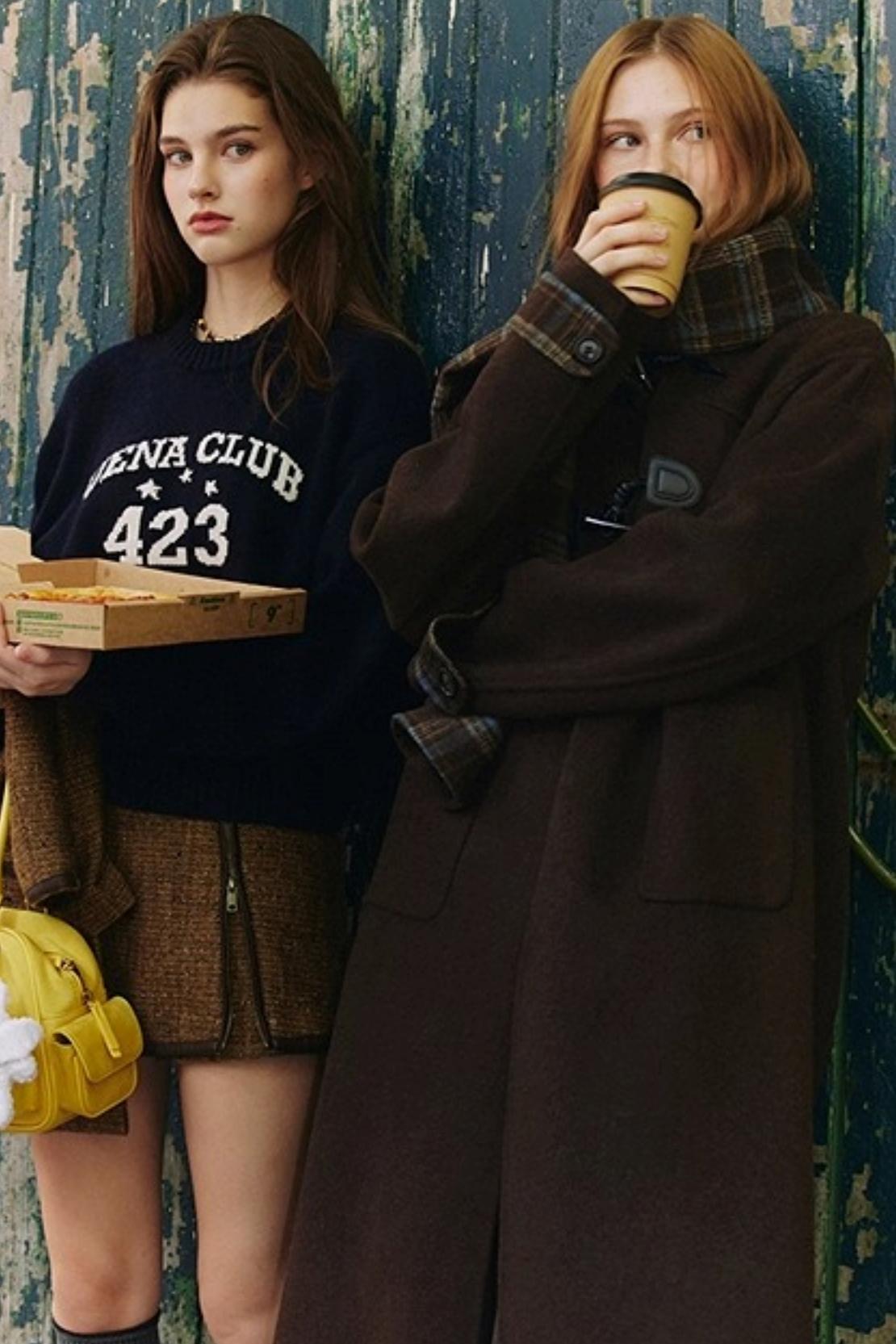 Navy Blue Wool Knit Sweater