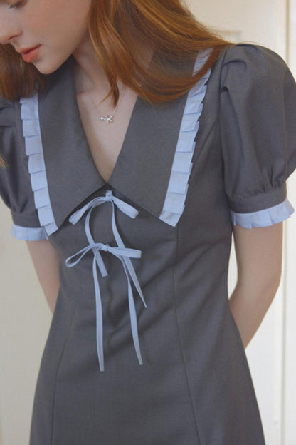 Vintage Ruffle Bow Dress