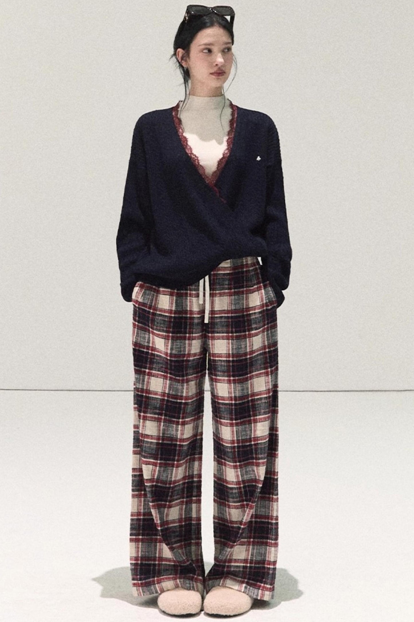 Pure Cotton Plaid Winter Pants