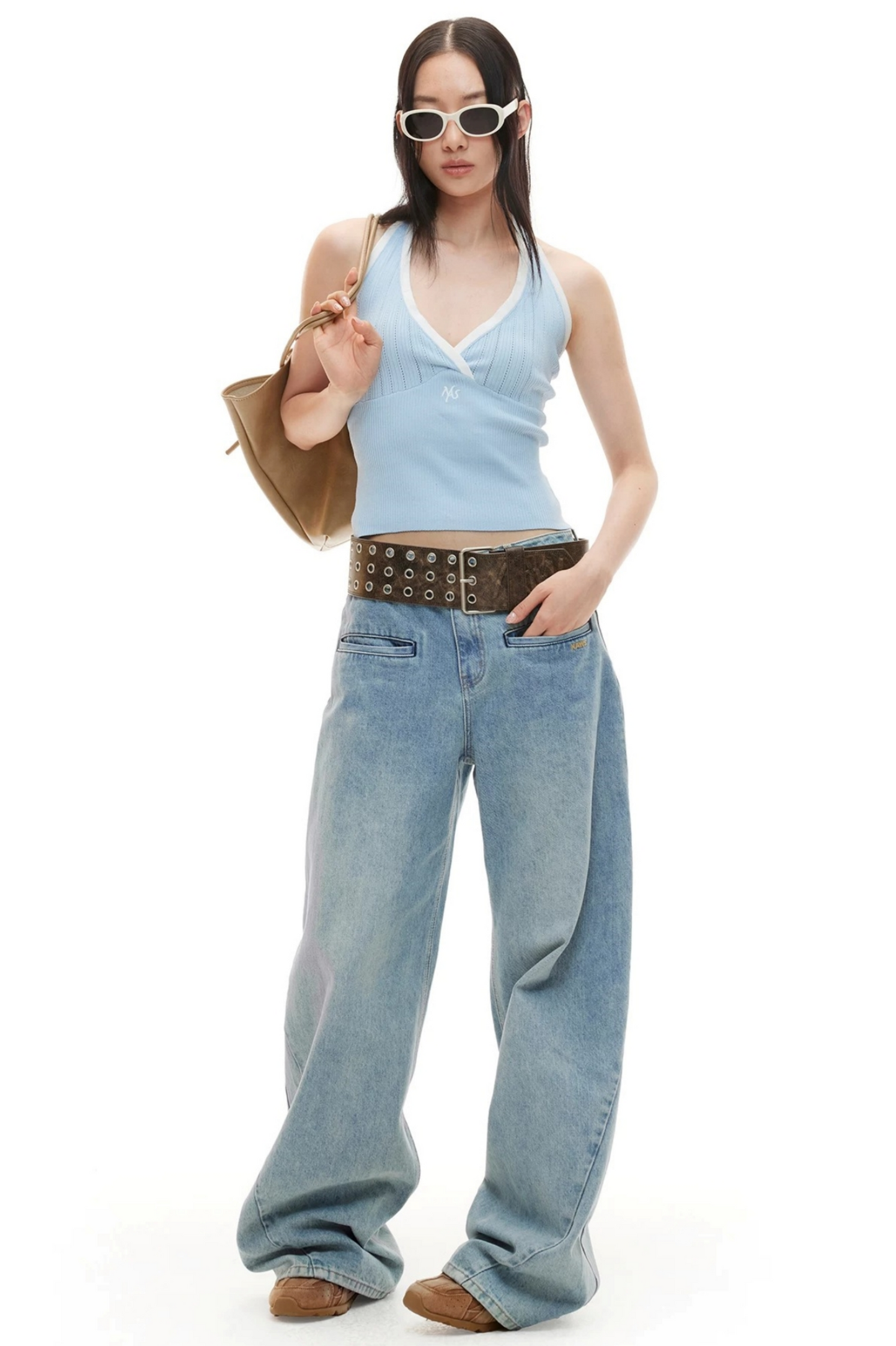 Interwoven Pleated Ribbed Vest