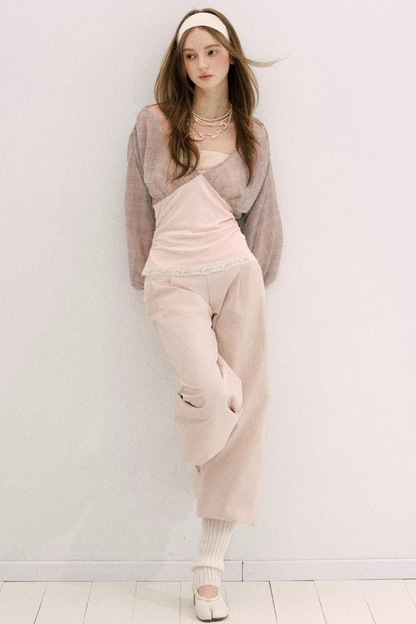 Artist-Designed Pink Plaid Top