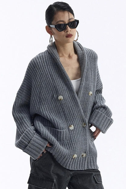 Lazy Style Large Pocket Knitted Cardigan