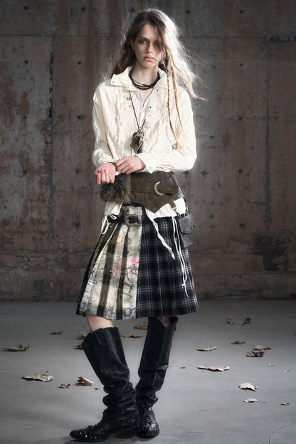 Wander Pleated Distressed Chiffon Shirt