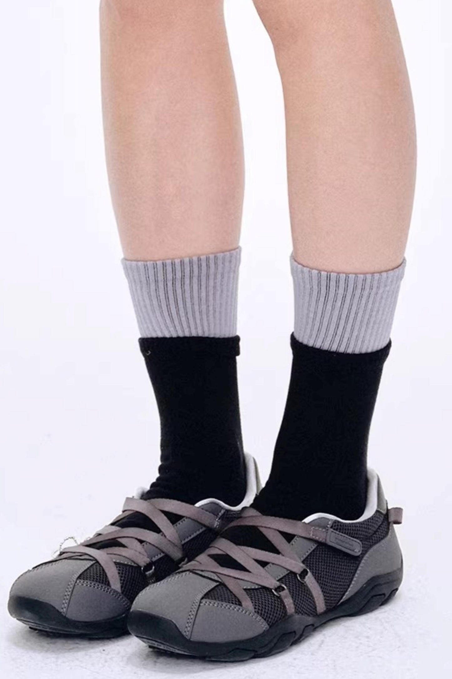 Retro Color-Blocked Stripe Socks