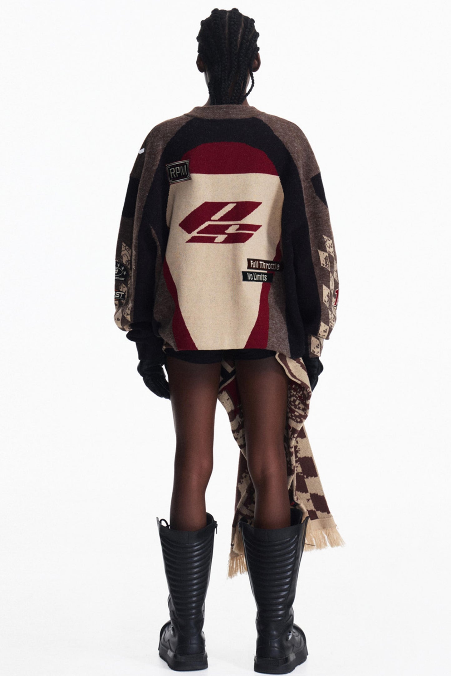 Racing Contrast Knit Top