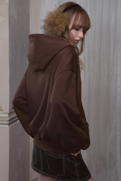 Sweet Lazy Plaid Sweatshirt Jacket