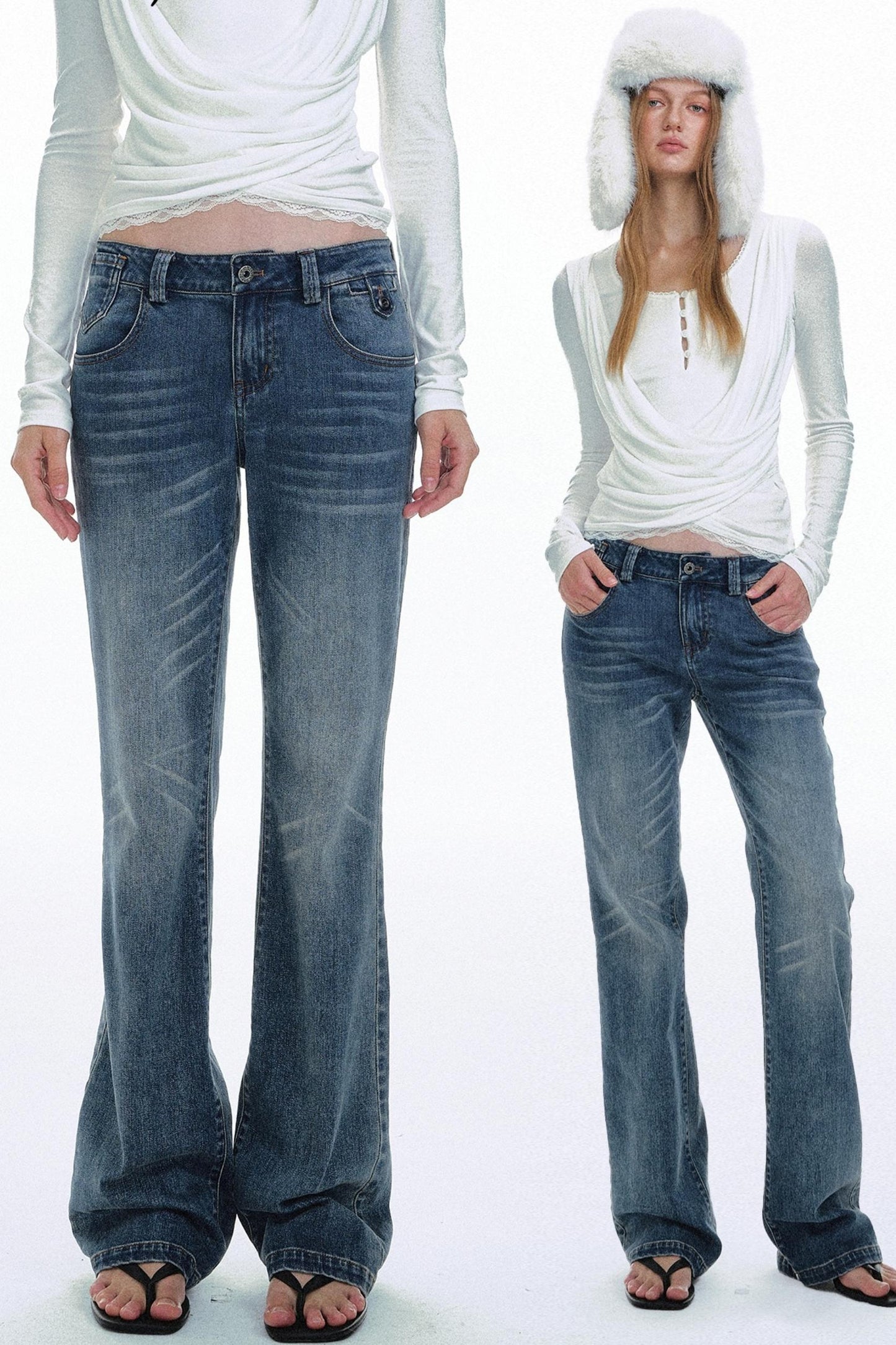 Retro Gradient Flared Jeans