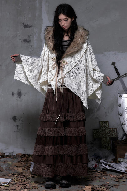 Lace Suede Tassel Skirt