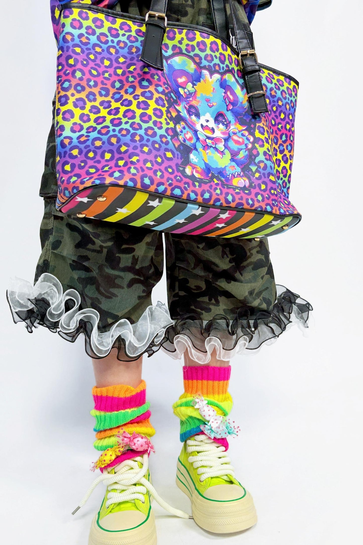 Dopamine Rainbow Stripe Leg Sleeve Sock