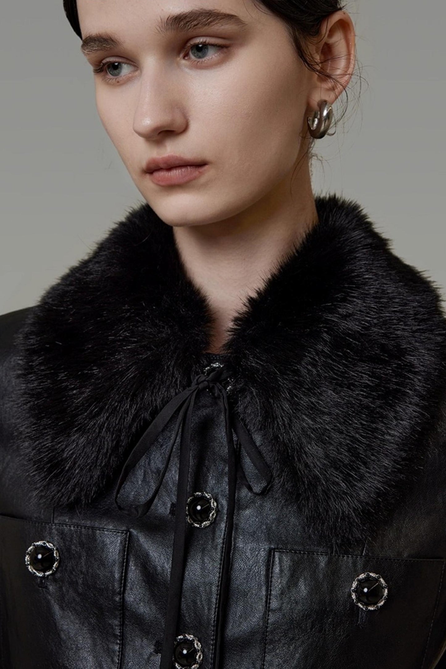 Fur Collar Patchwork Jacket