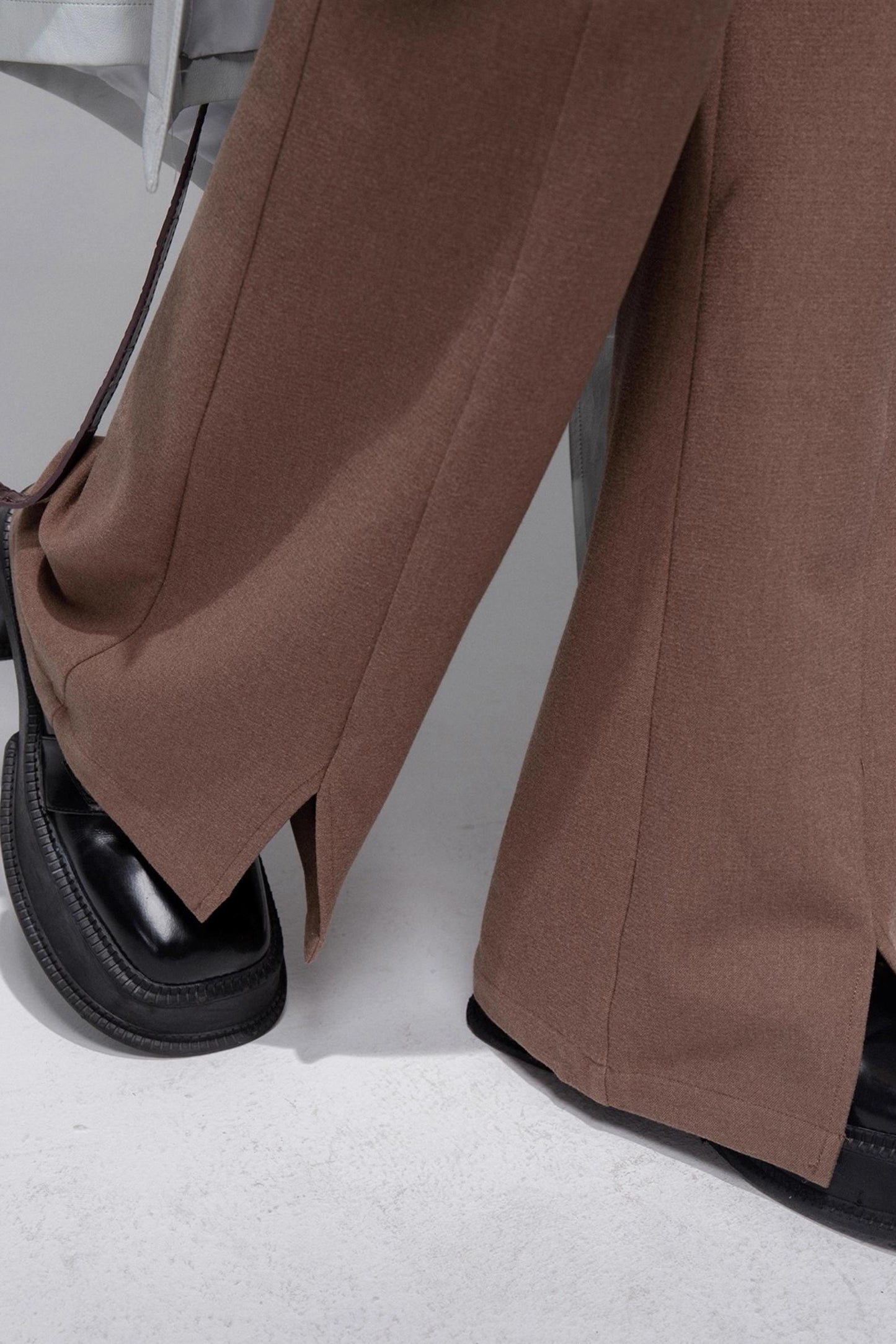 Silk Belted Bootcut Slacks