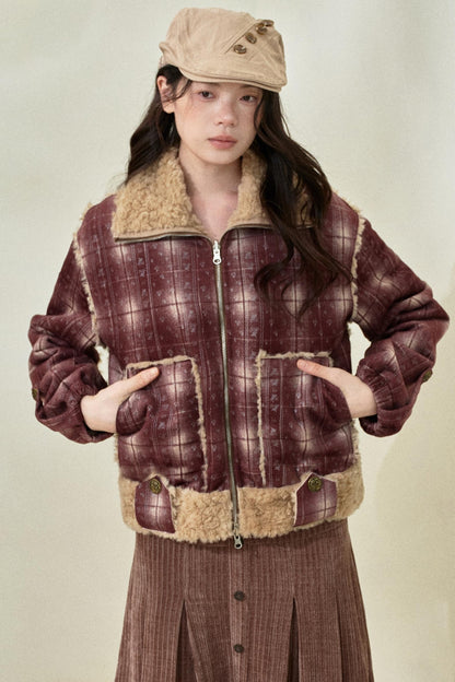 Burgundy Plaid Reversible Jacket