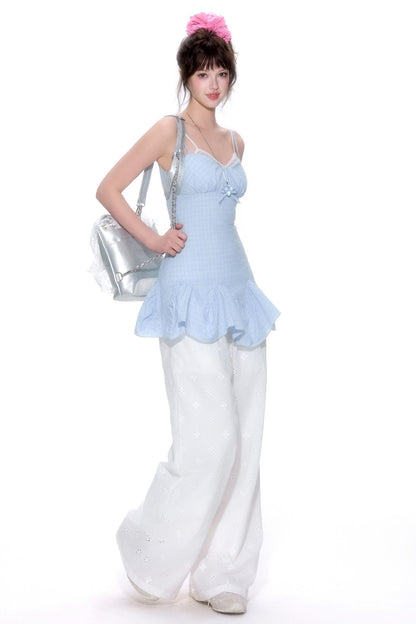 Summer Plaid Halter Top