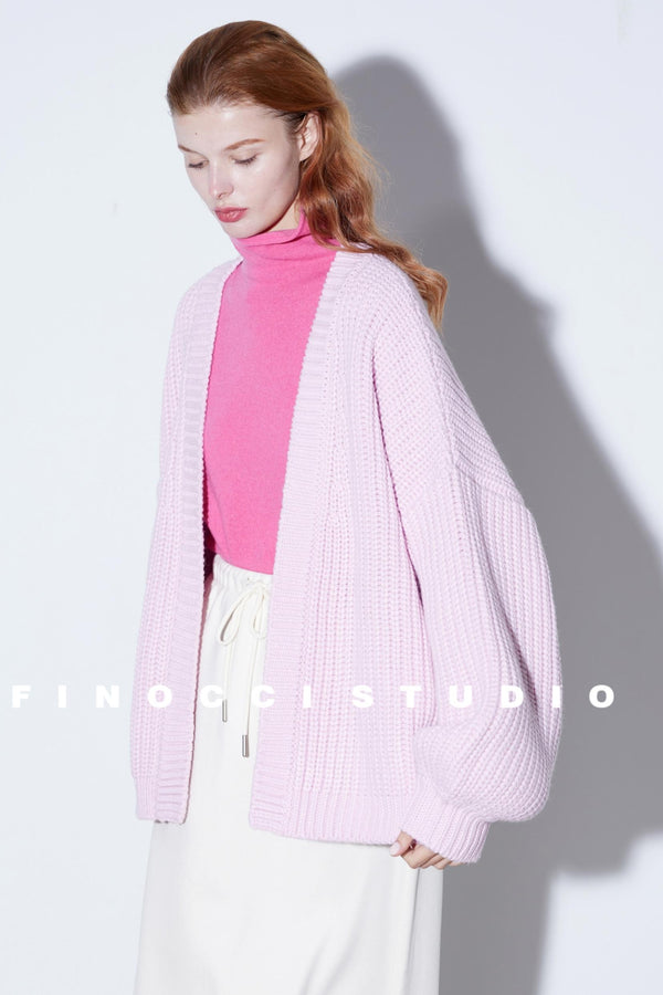 Rich Purple Wool Cardigan