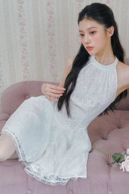 Lace Camellia Sequin Dress