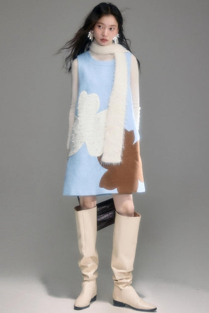 Contrasting Flower Patchwork Sundress