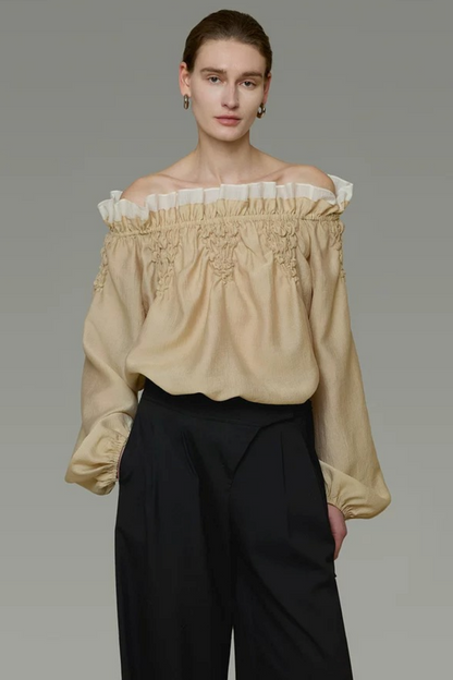 Unspoken Ruffled One-Shoulder Blouse