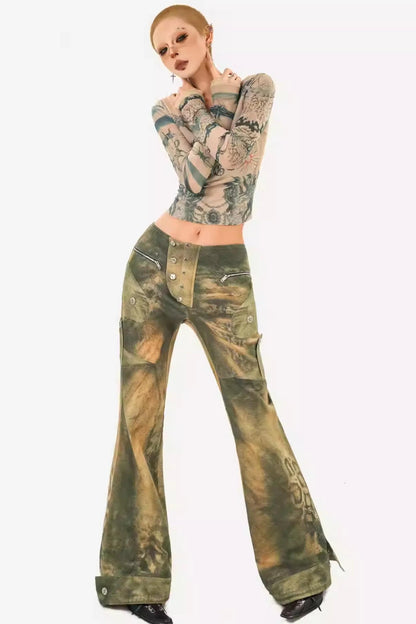 Retro-Jeanshose mit Farbverlauf