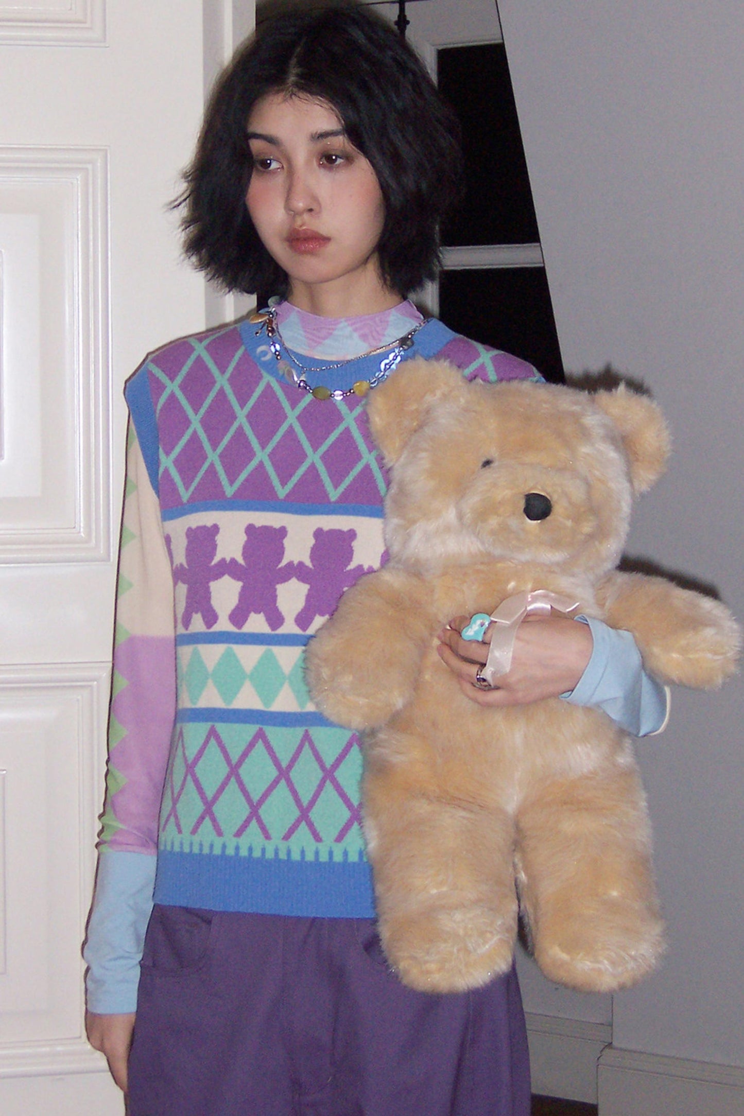 Retro Waffle Knit Vest