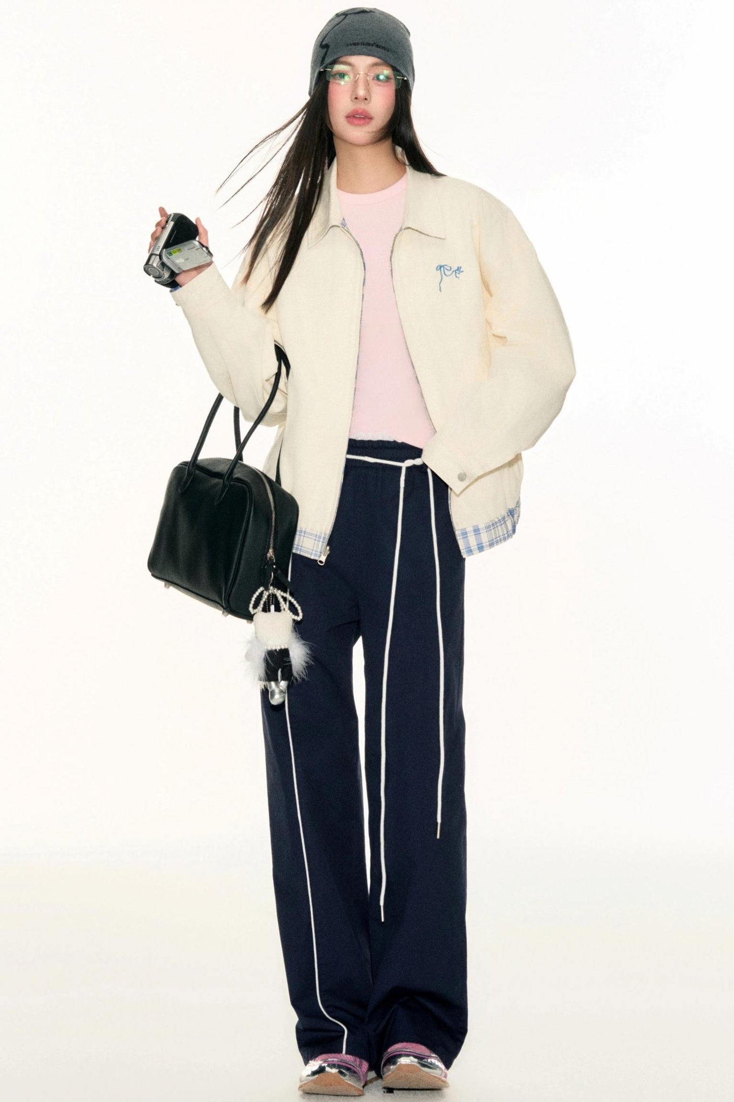 Strappy Blue Plaid Jacket Set-Up