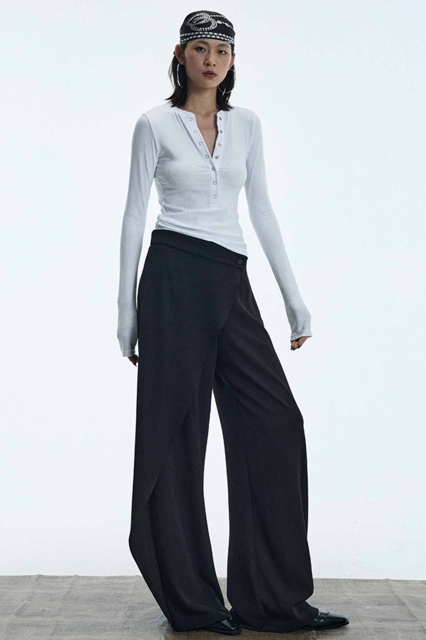 Asymmetrical Black Winter Pants