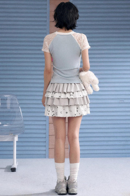 SagiDolls Starry Lace Shoulder Tee