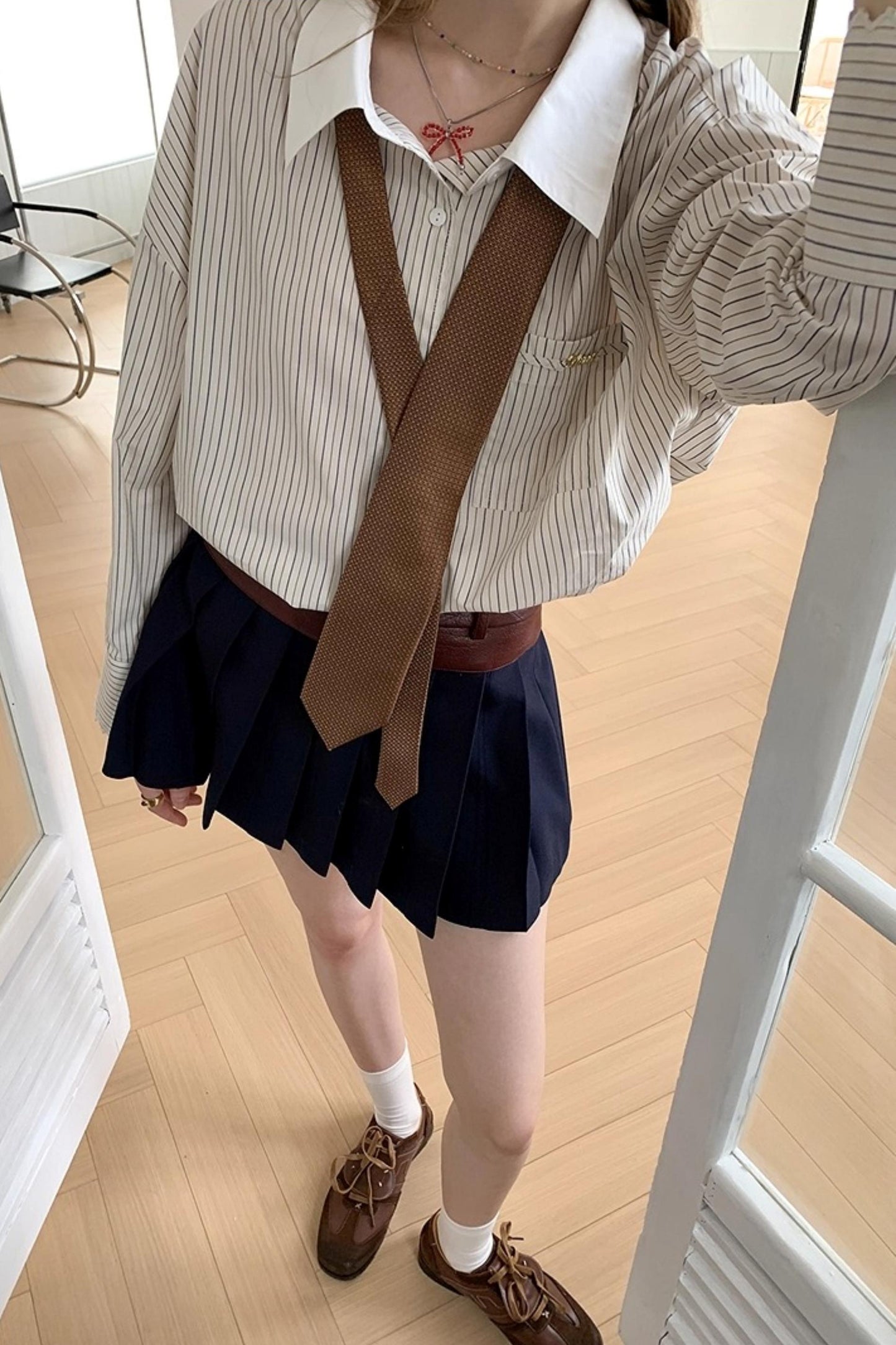 Long Sleeve Loose Striped Shirt