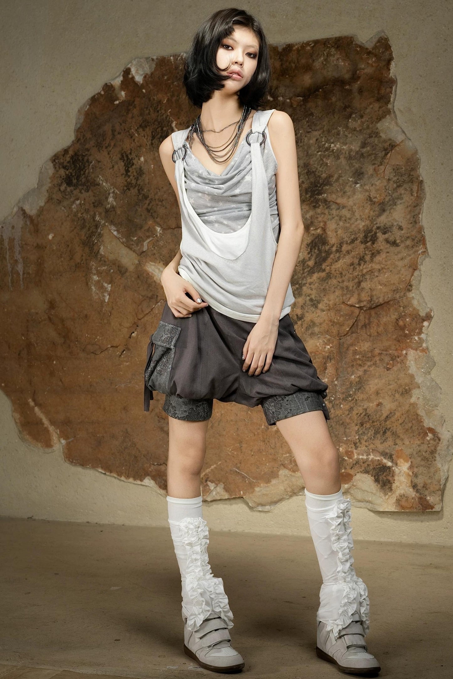 Asymmetrical Retro Sleeveless Vest