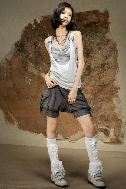 Asymmetrical Retro Sleeveless Vest