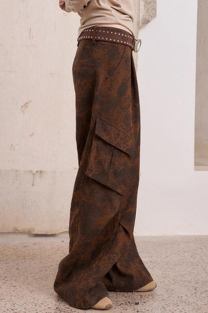 Vintage Print Cargo Pants